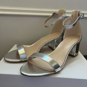 H Halston Silver Evening Sandal